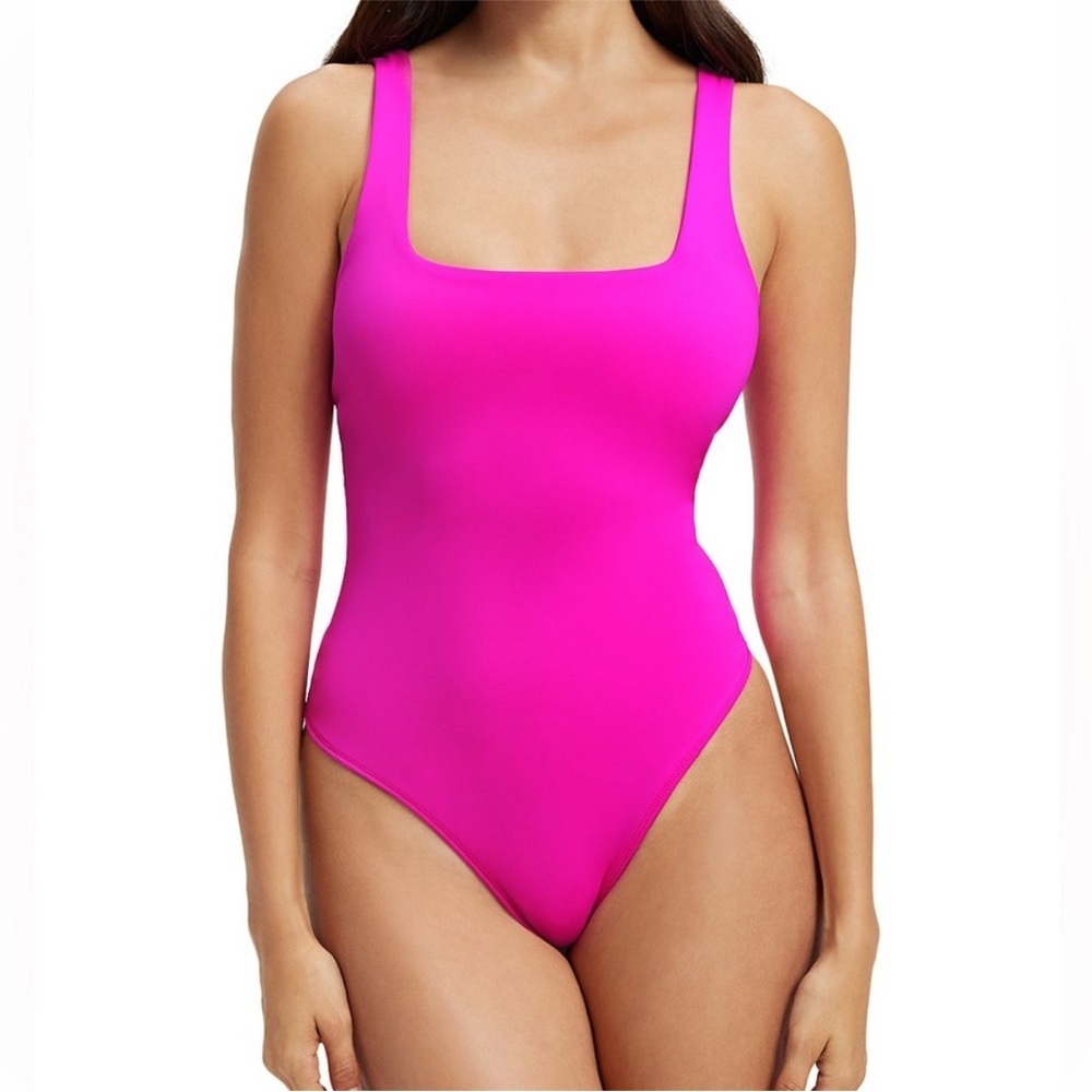 Good American Modern Scuba Tank Bodysuit in Fuchsia Pink Women’s Size 2